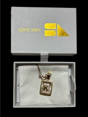 Gold Initial K Pendant Necklace